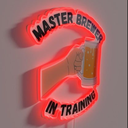 Master Brewer In Training Rgb Led Neon Sign - LED neon sign close-up detail