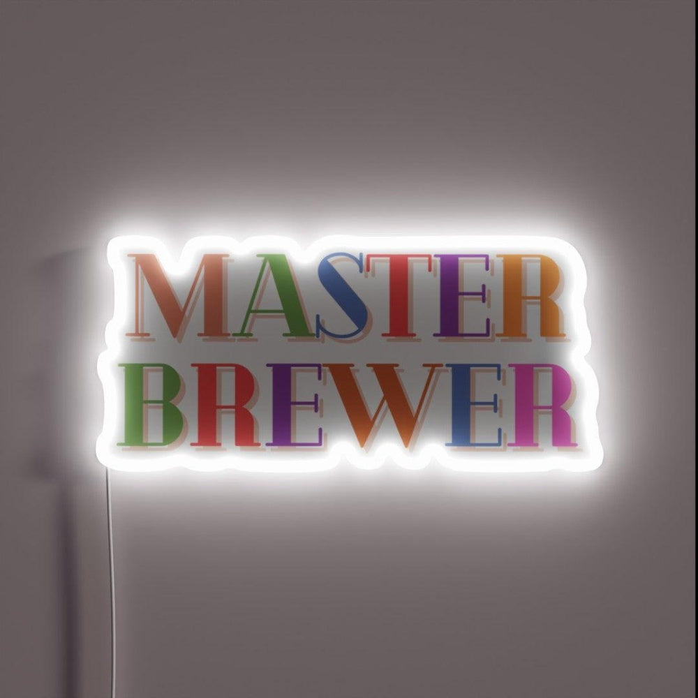Master Brewer Rgb Led Neon Sign Bar Wall Decor - Custom LED neon sign front view