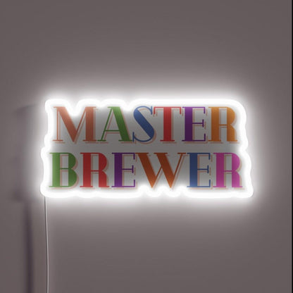 Master Brewer Rgb Led Neon Sign Bar Wall Decor - Custom LED neon sign front view