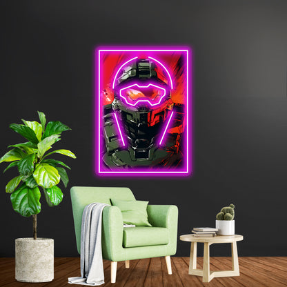 Master Chief Wall Decor Artwork Neon Signs