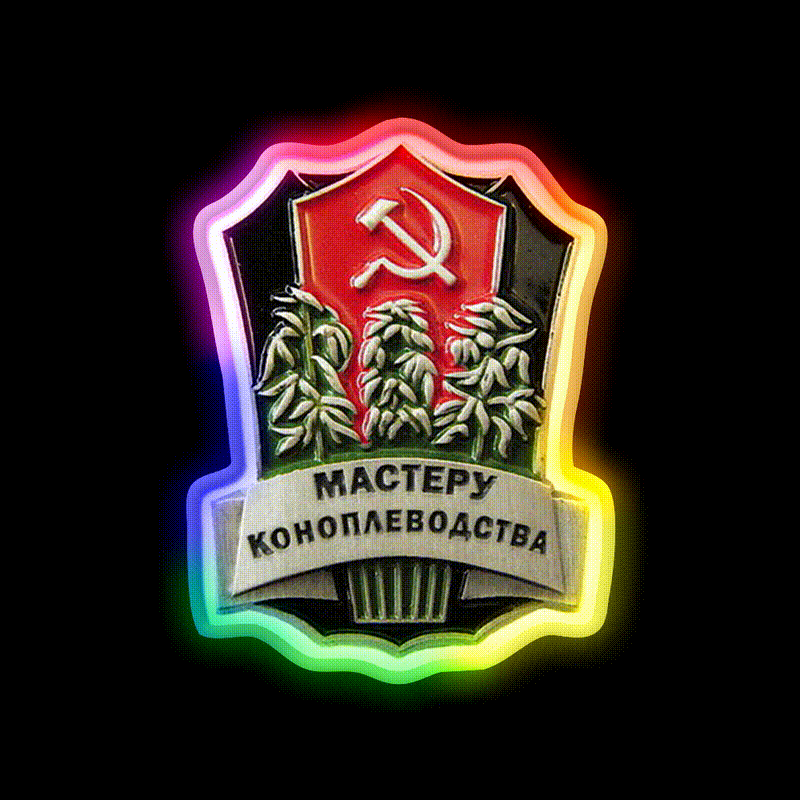 Master Farmer Pin Hemp Inspired Green Leaf Led Neon Sign Rgb Color - LED neon sign close-up detail