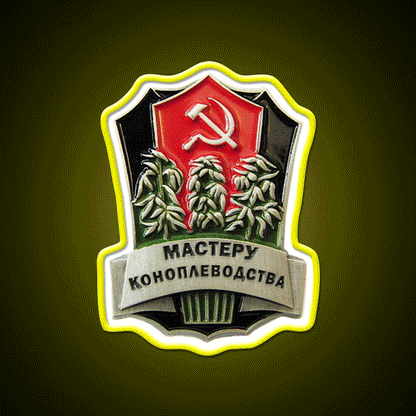 Master Farmer Pin Hemp Inspired Green Leaf Led Neon Sign Rgb Color - Custom LED neon sign front view