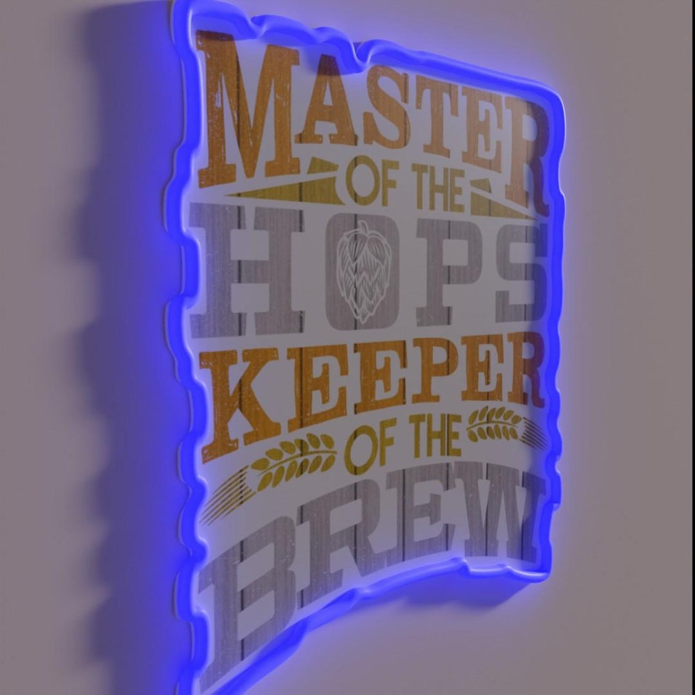 Master Of The Hops Keeper Of The Brew Beer Lover Rgb Led Neon Sign