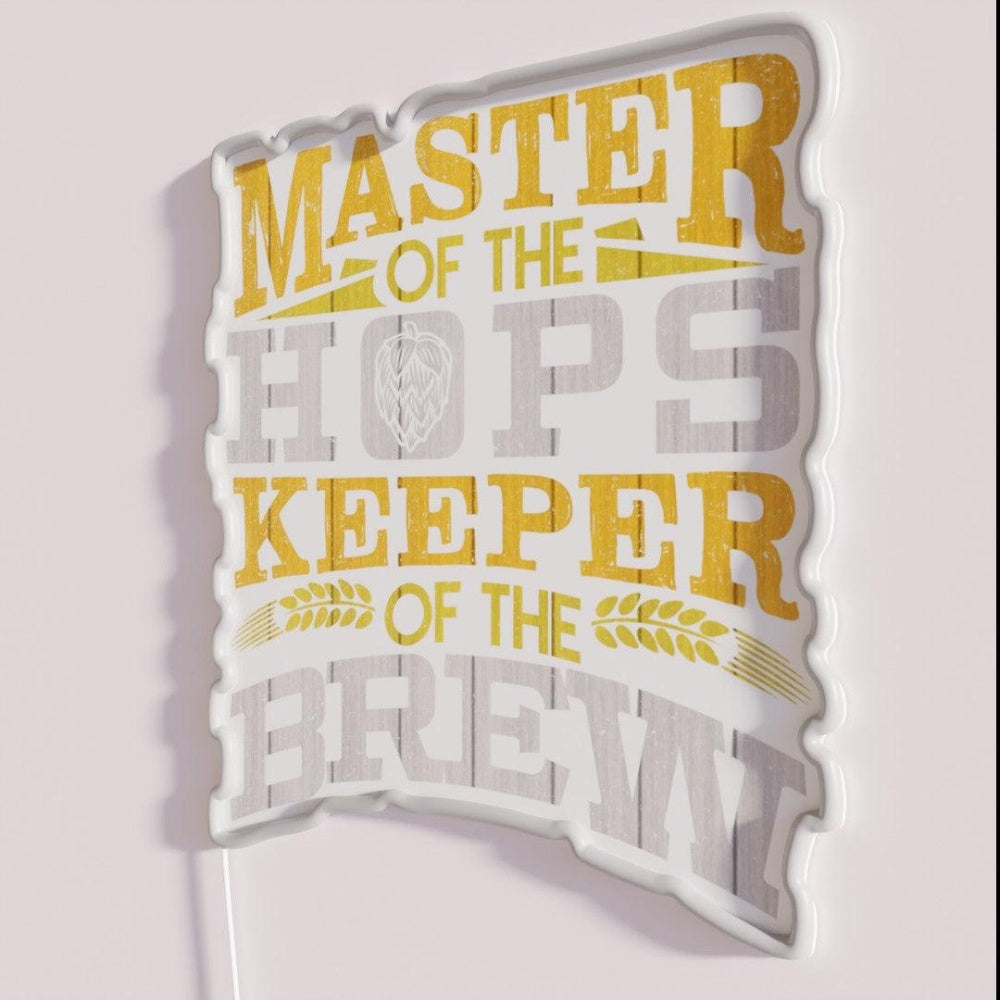 Master Of The Hops Keeper Of The Brew Beer Lover Rgb Led Neon Sign