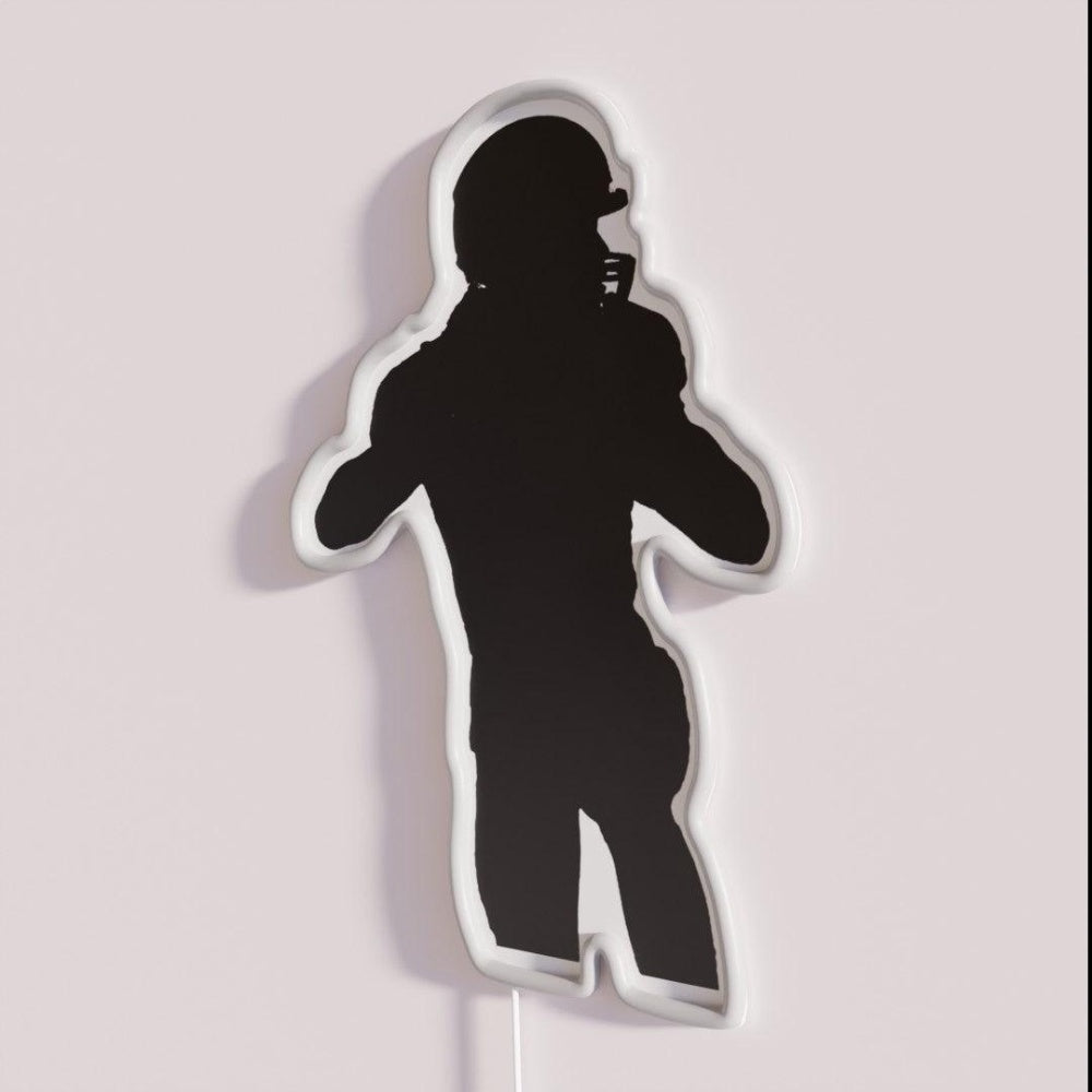 Match Football Superbowl Sunday Beer Touchdown Rgb Led Neon Sign - Neon sign mounted on wall in room