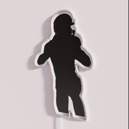 Match Football Superbowl Sunday Beer Touchdown Rgb Led Neon Sign - Neon sign mounted on wall in room