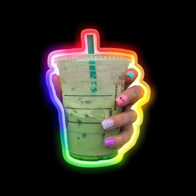 Matcha Please Nail Salon Led Neon Sign Rgb Color - LED neon sign close-up detail