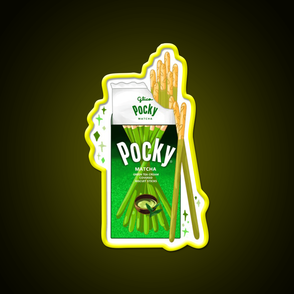 Matcha Pocky Snack Food Led Neon Sign For Snack Room Rgb Color - Shineneon
