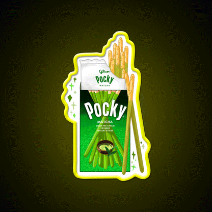 Matcha Pocky Snack Food Led Neon Sign For Snack Room Rgb Color - Custom LED neon sign front view