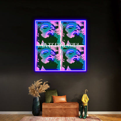 Material Girl Silhouette Pop Artwork Neon Wall Signs - Shineneon