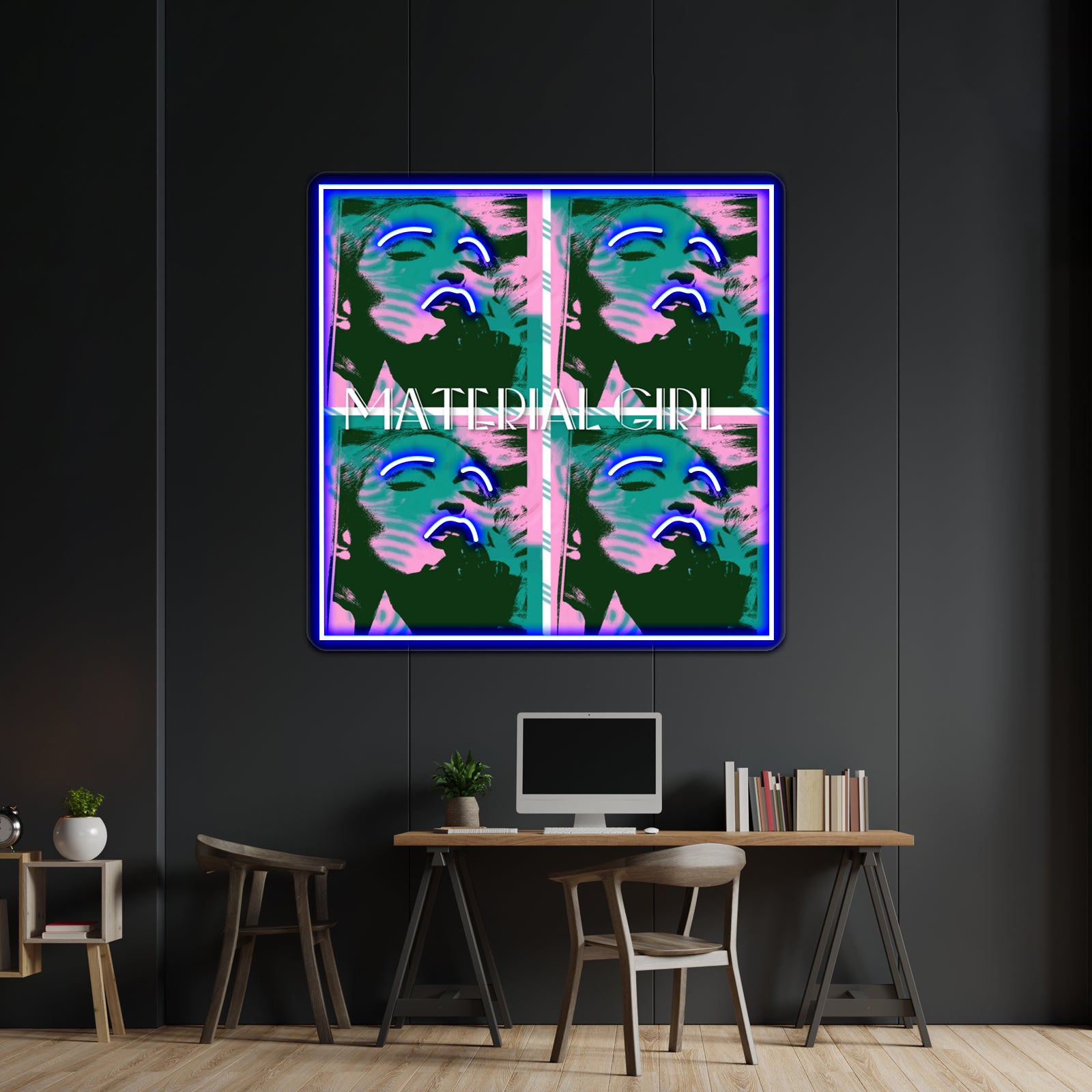 Material Girl Silhouette Pop Artwork Neon Wall Signs