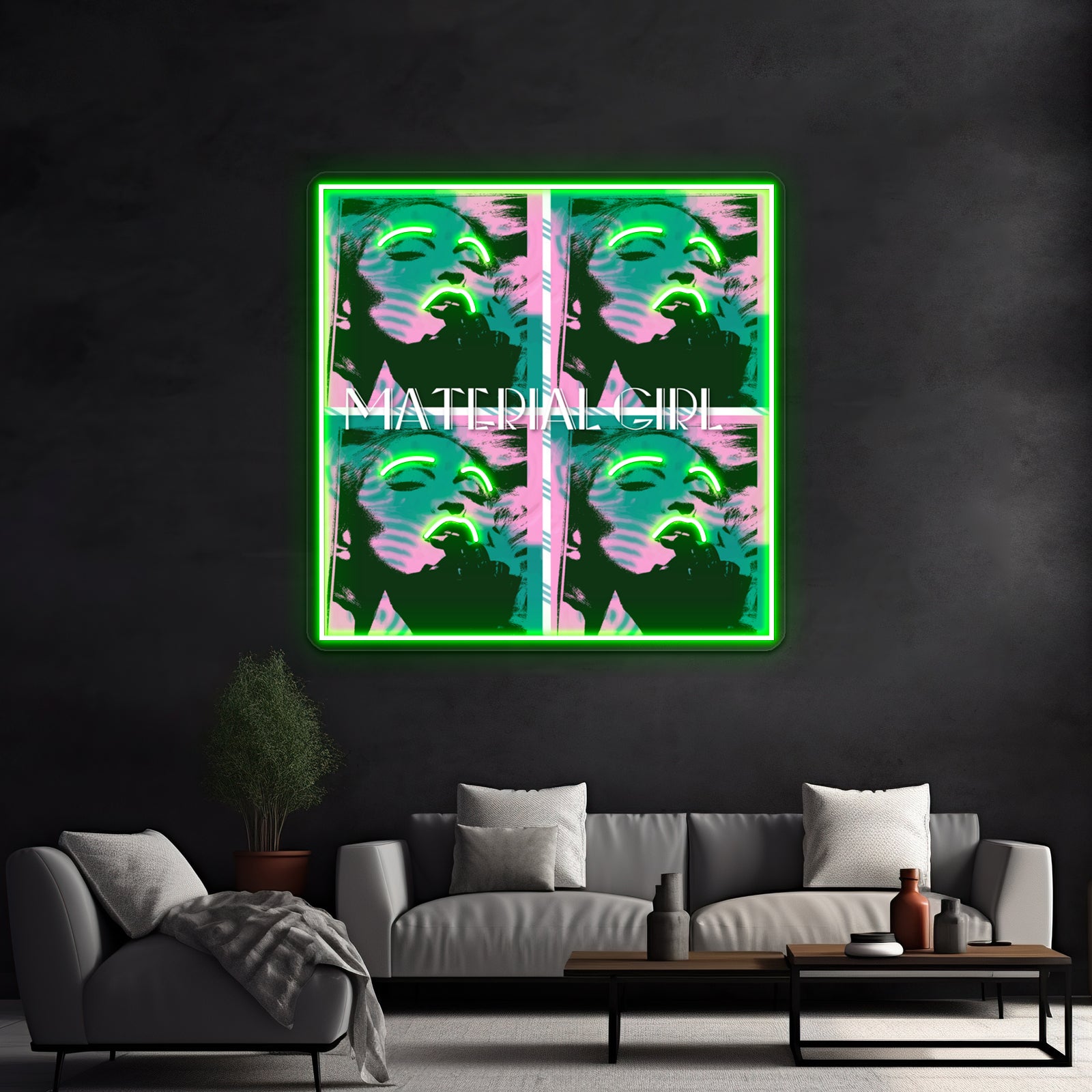 Material Girl Silhouette Pop Artwork Neon Wall Signs