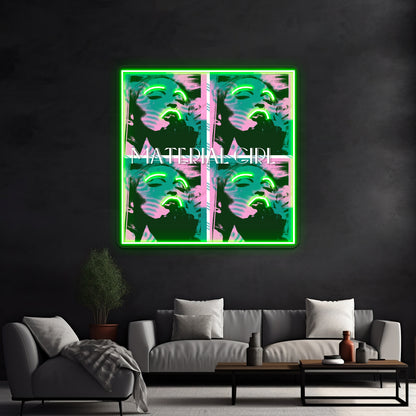 Material Girl Silhouette Pop Artwork Neon Wall Signs