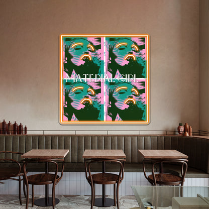 Material Girl Silhouette Pop Artwork Neon Wall Signs