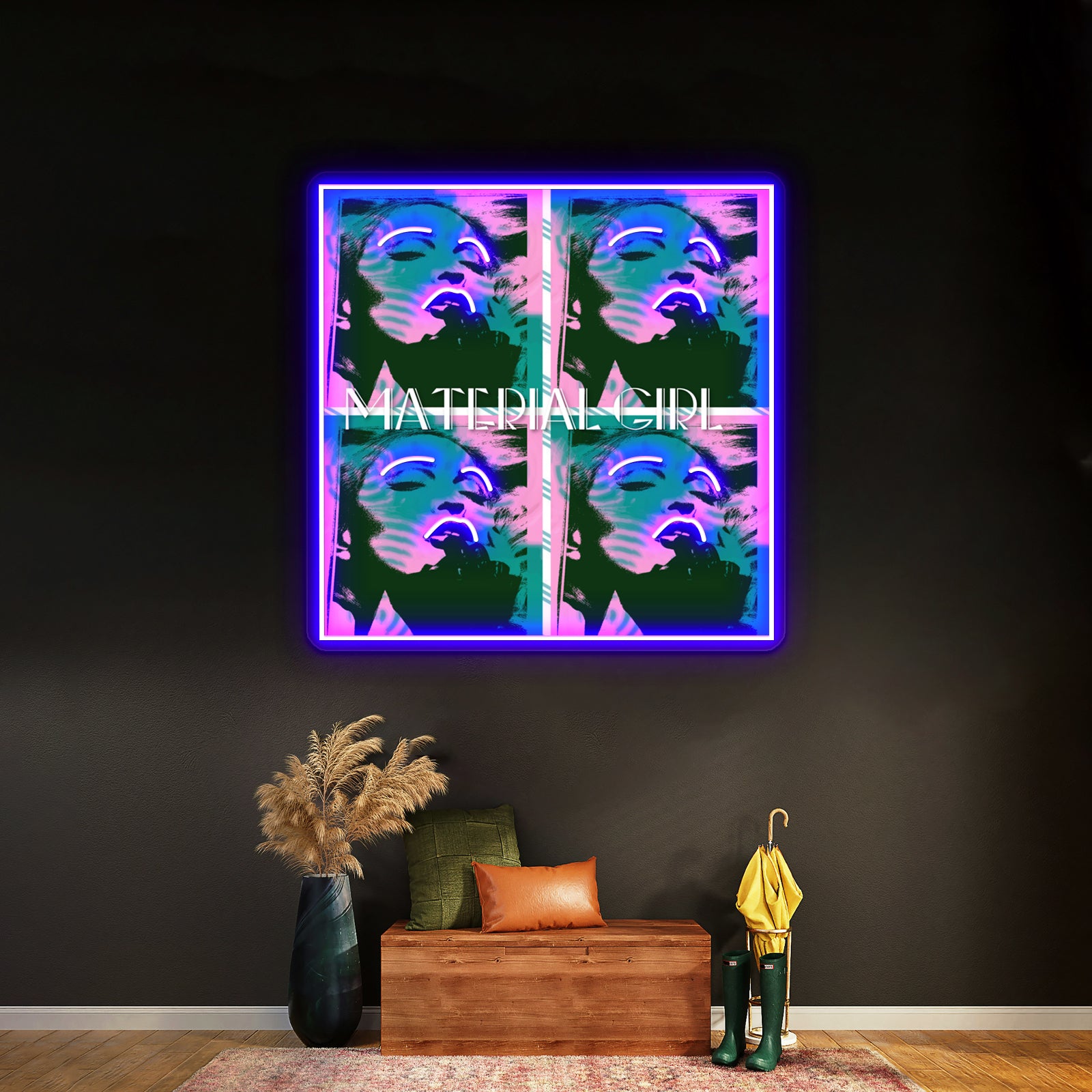 Material Girl Silhouette Pop Artwork Neon Wall Signs