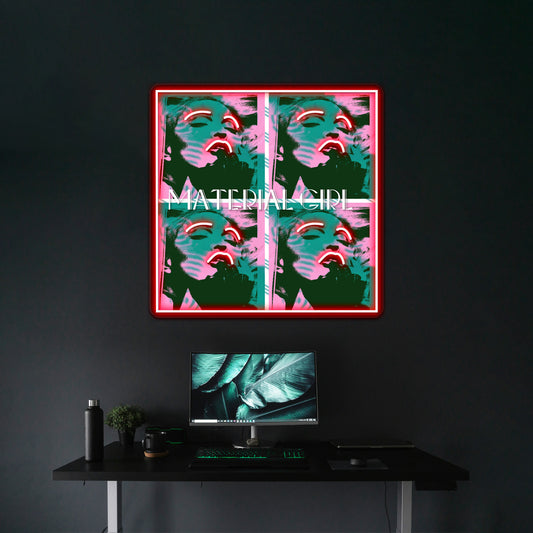 Material Girl Silhouette Pop Artwork Neon Wall Signs