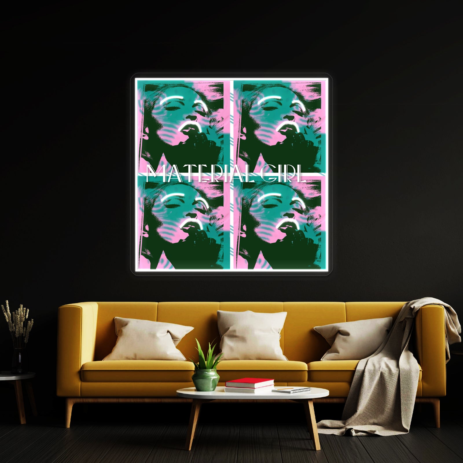 Material Girl Silhouette Pop Artwork Neon Wall Signs
