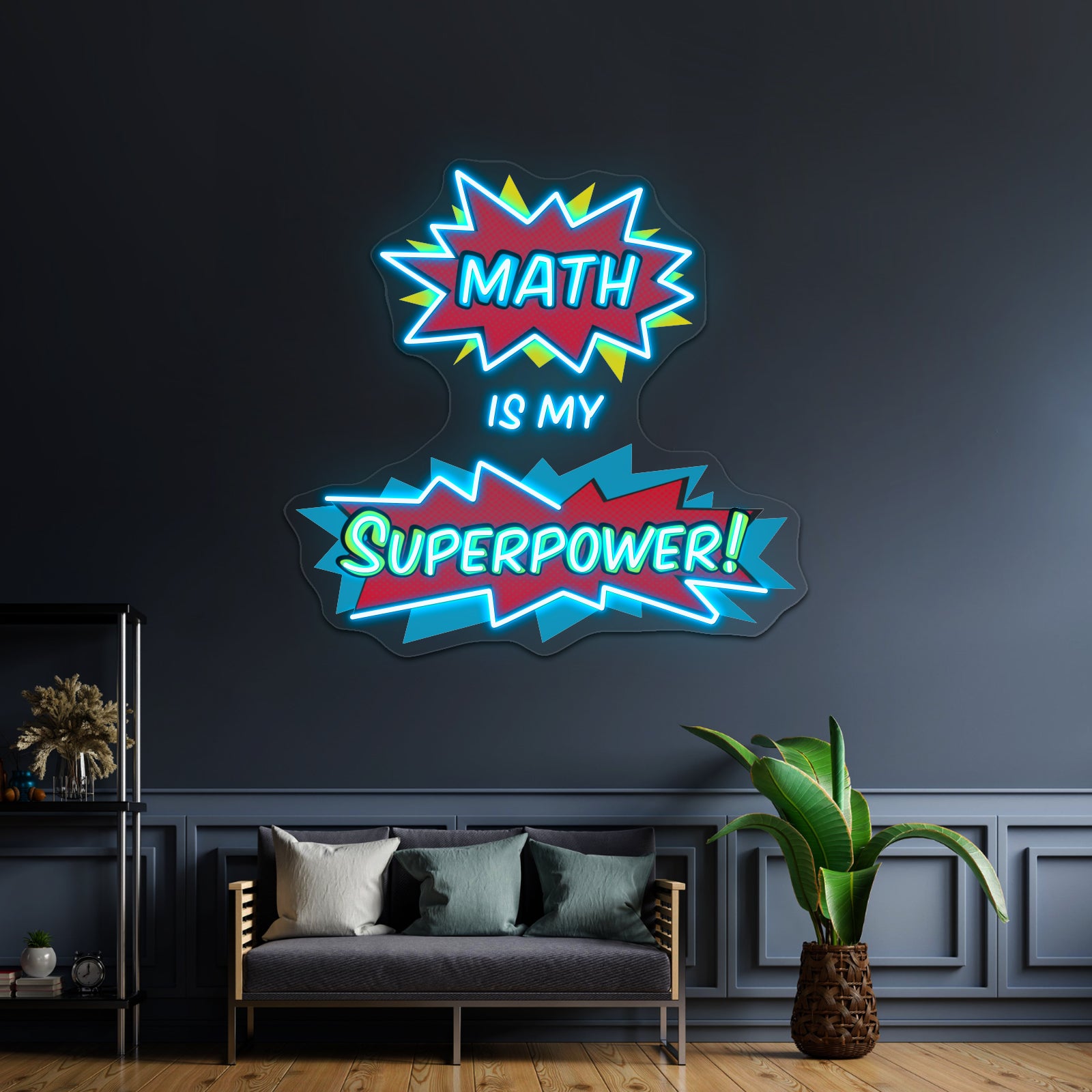 Math Is My Superpower Artwork Neon Wall Signs