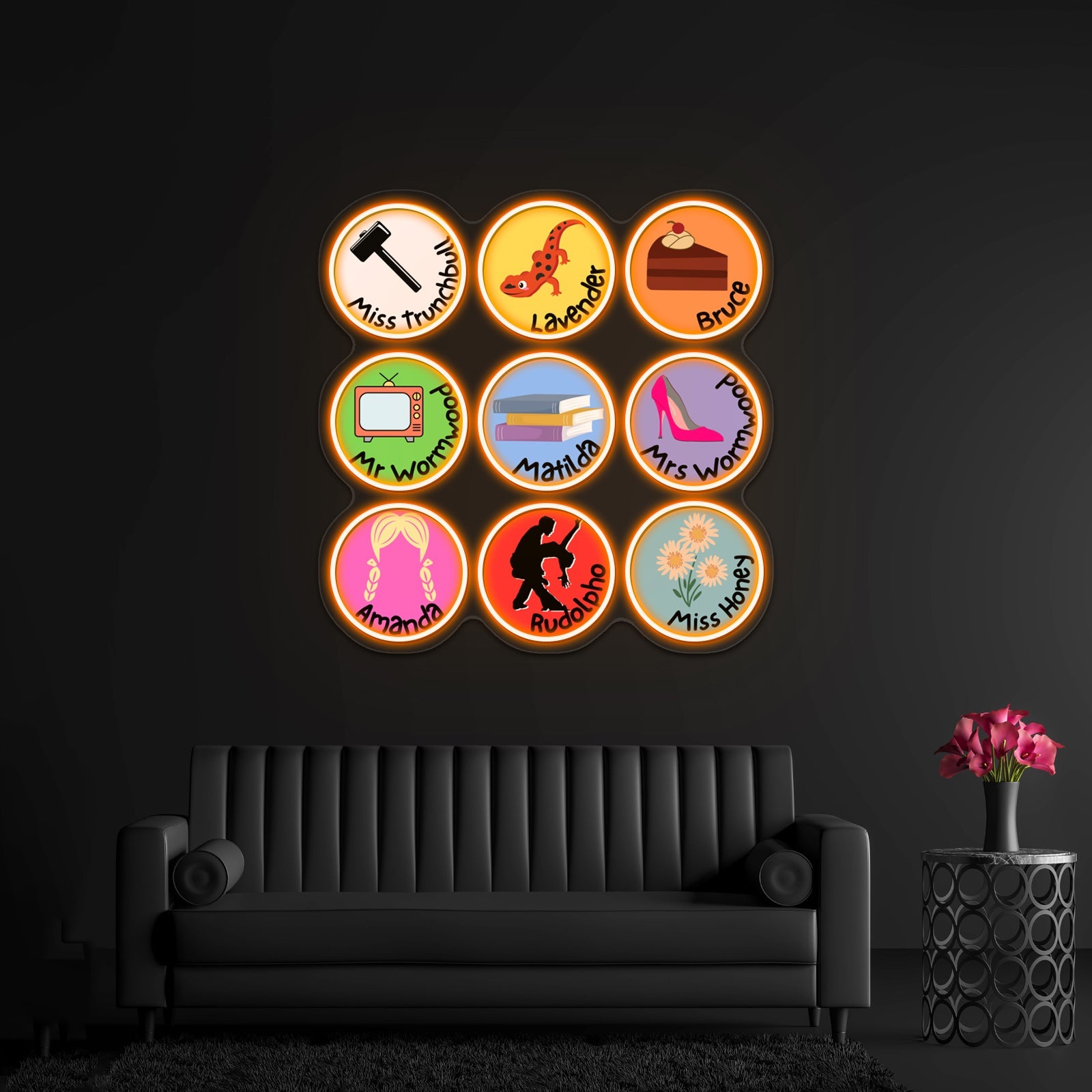 Matilda Characters Pop Artwork Neon Wall Signs - Shineneon
