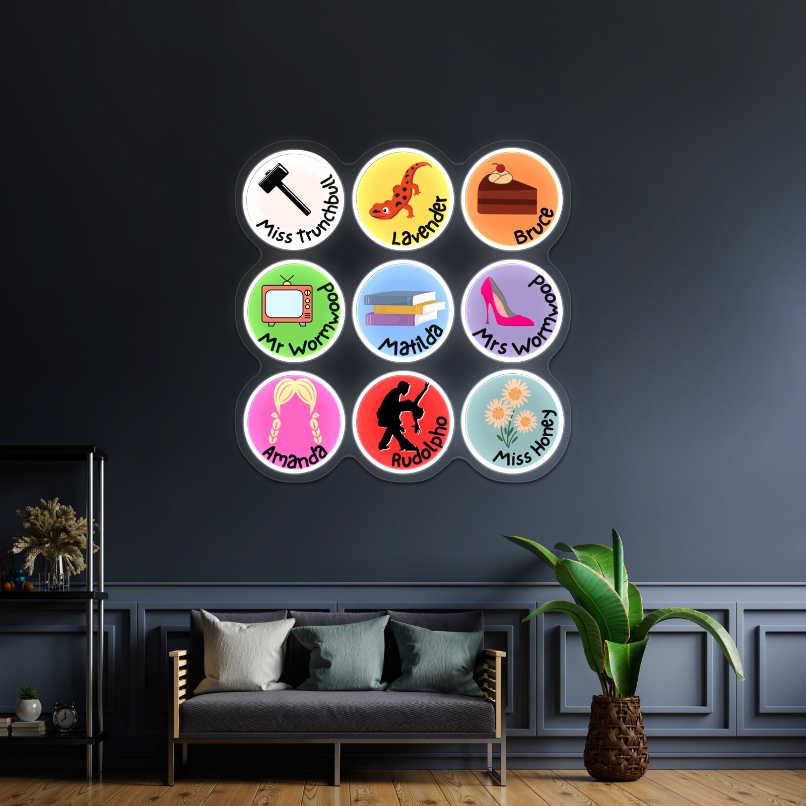 Matilda Characters Pop Artwork Neon Wall Signs - Shineneon