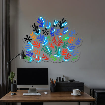 Matisse Floral Pattern 1 Wall Artwork Neon Signs