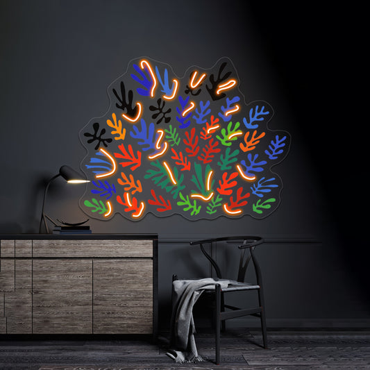 Matisse Floral Pattern 1 Wall Artwork Neon Signs