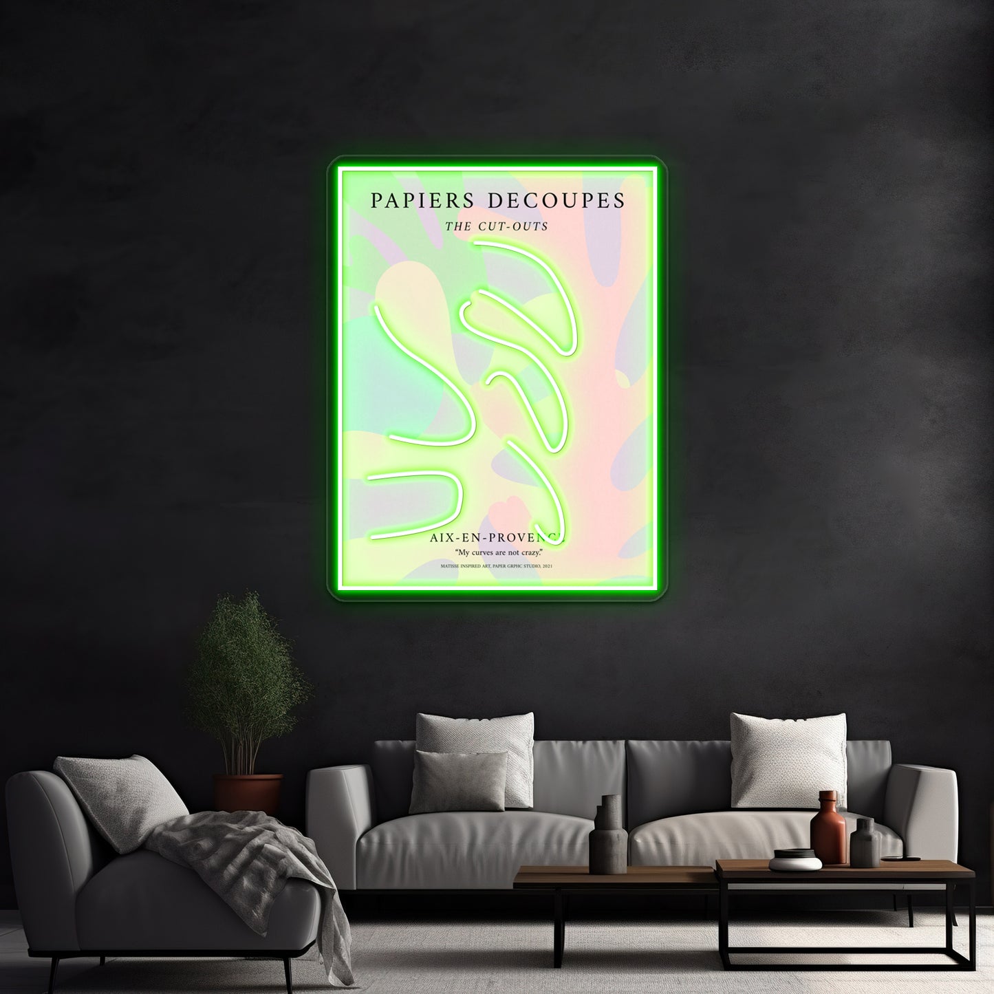 Matisse Inspired Art Denish Pastel Decor Exhibition Wall Artwork Neon Signs