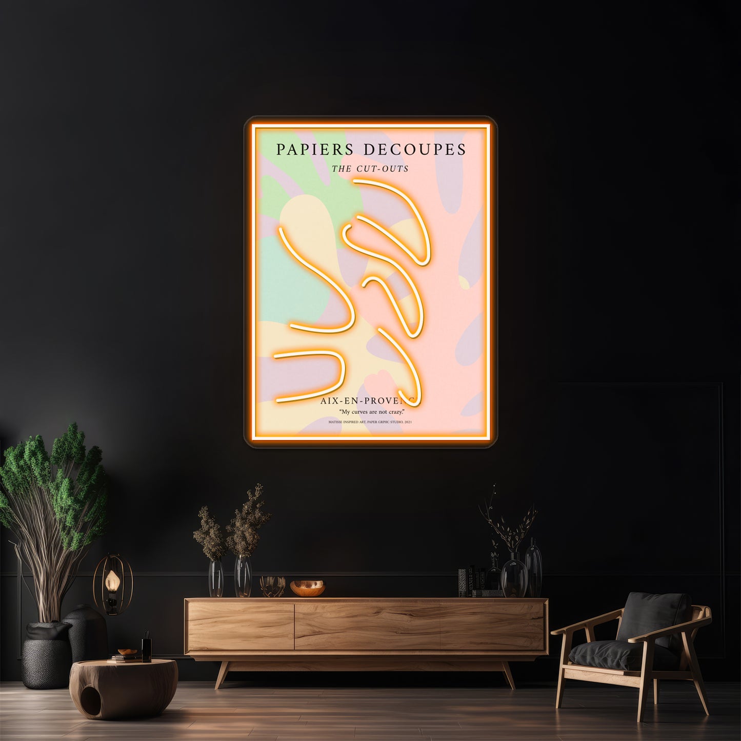 Matisse Inspired Art Denish Pastel Decor Exhibition Wall Artwork Neon Signs