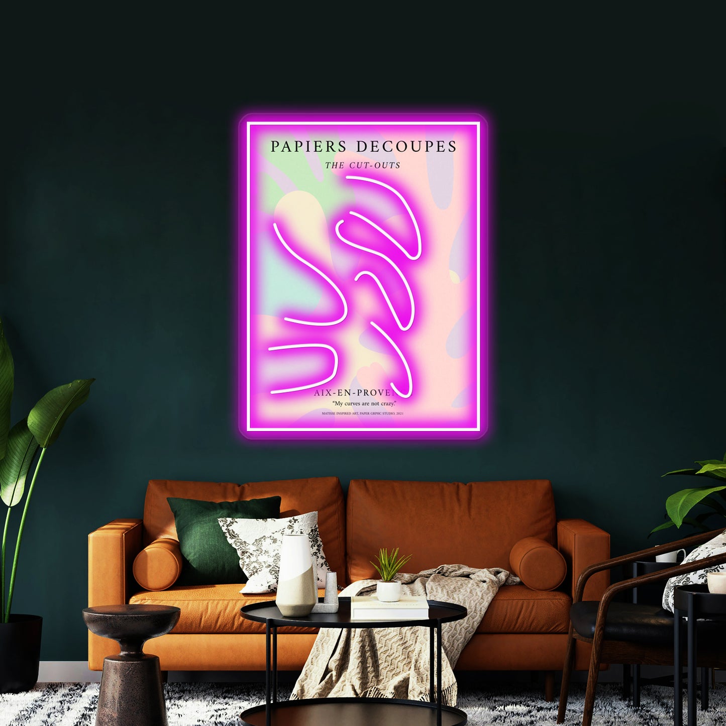 Matisse Inspired Art Denish Pastel Decor Exhibition Wall Artwork Neon Signs