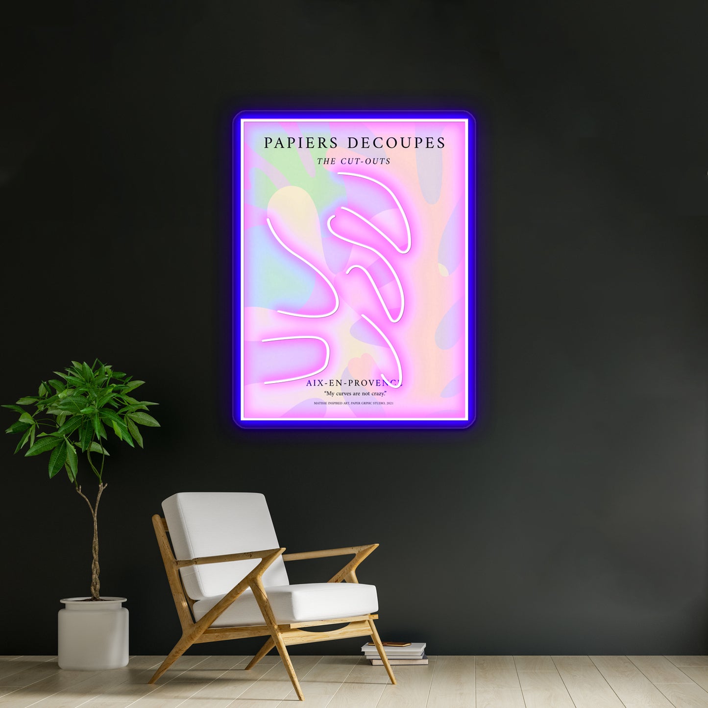 Matisse Inspired Art Denish Pastel Decor Exhibition Wall Artwork Neon Signs