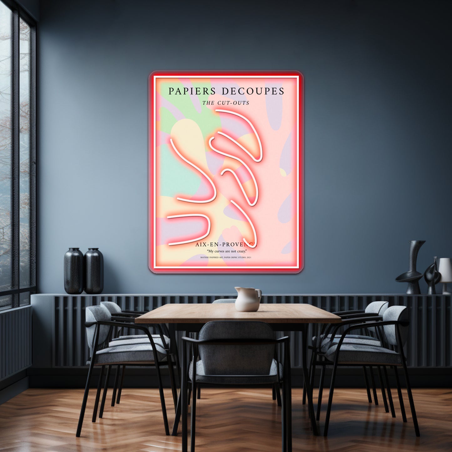 Matisse Inspired Art Denish Pastel Decor Exhibition Wall Artwork Neon Signs