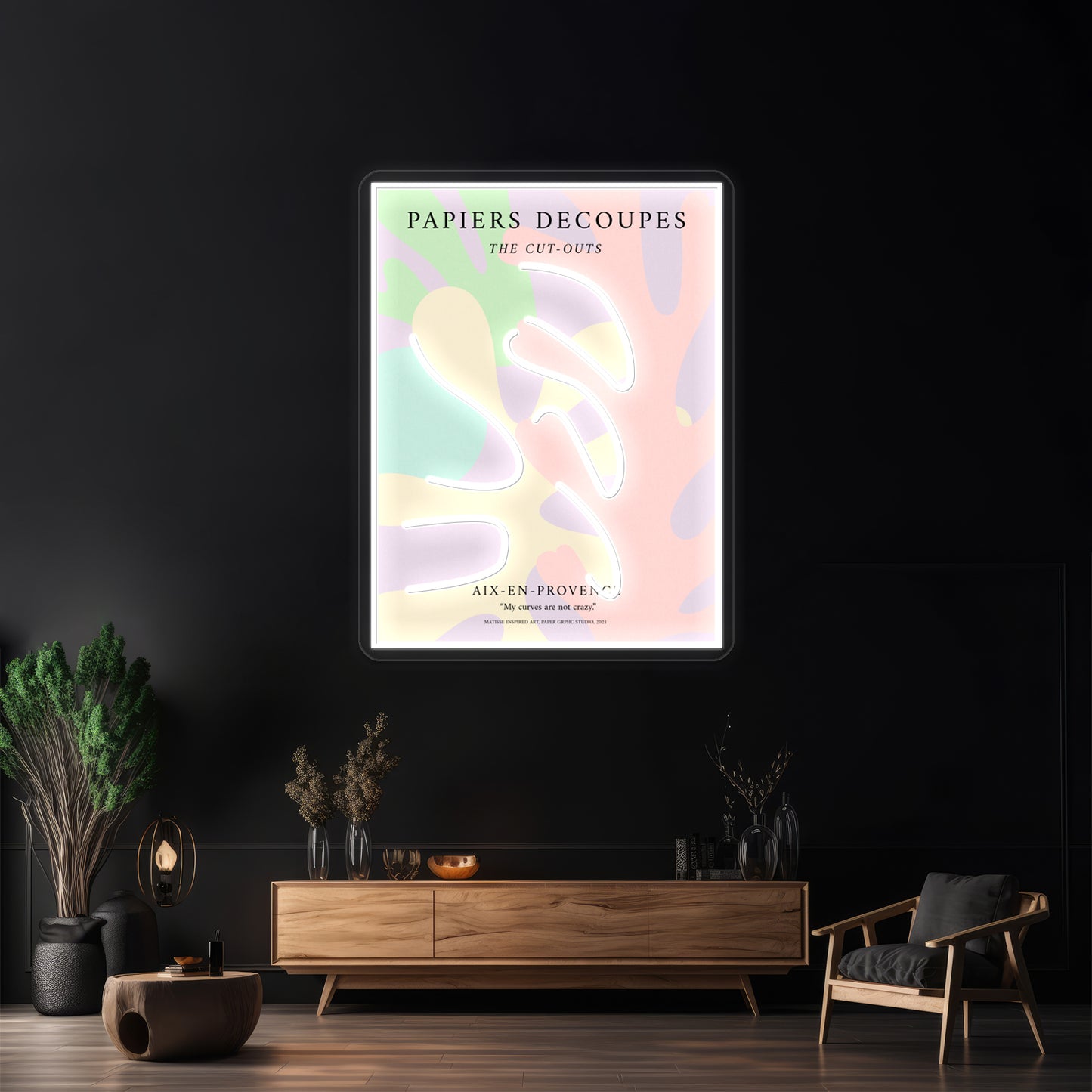 Matisse Inspired Art Denish Pastel Decor Exhibition Wall Artwork Neon Signs