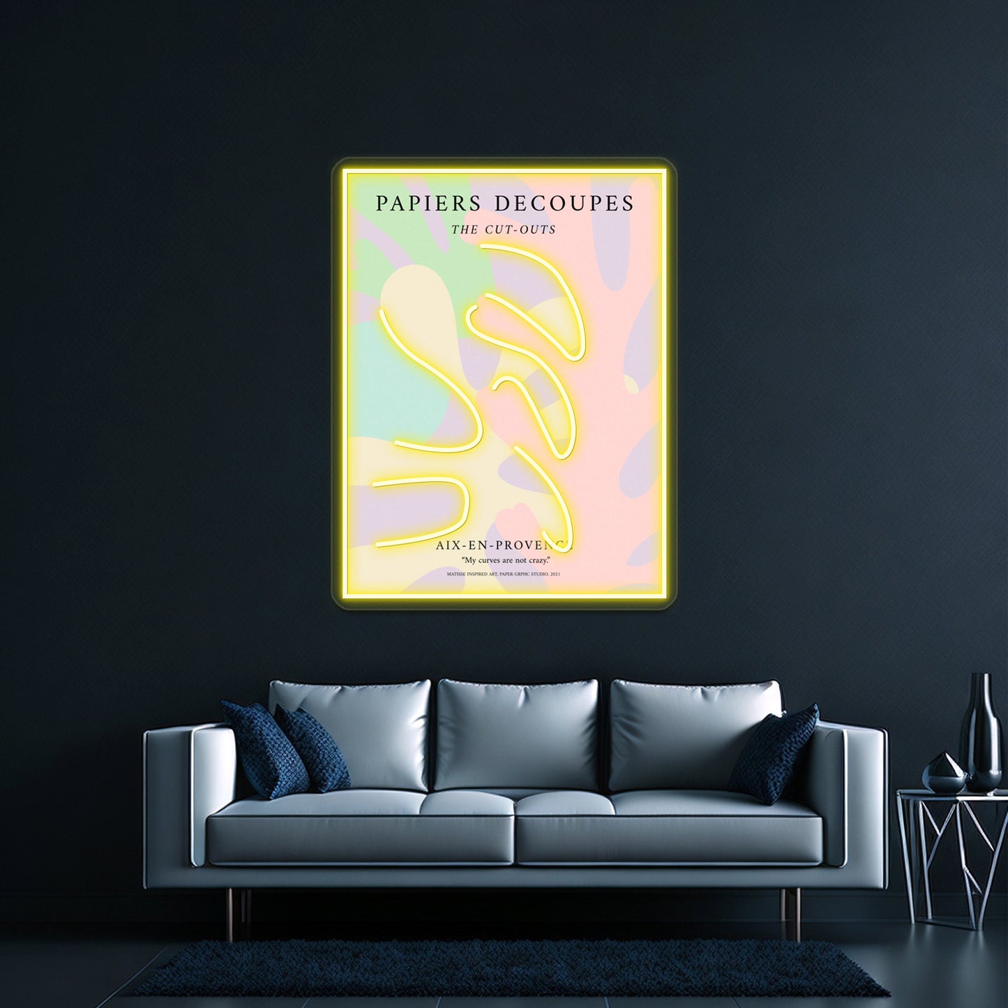 Matisse Inspired Art Denish Pastel Decor Exhibition Wall Artwork Neon Signs