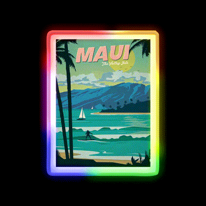 Maui Beer Bar Decor Led Neon Sign Rgb Color - LED neon sign close-up detail