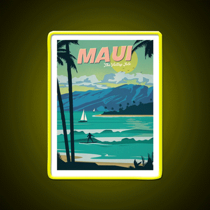 Maui Beer Bar Decor Led Neon Sign Rgb Color - Custom LED neon sign front view