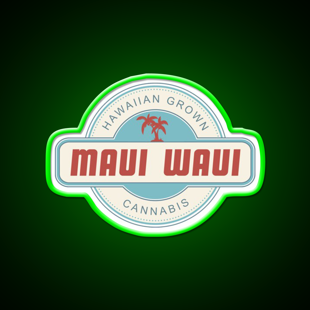 Maui Waui Hemp Inspired Green Leaf Led Neon Sign Rgb Color - LED neon sign view 8