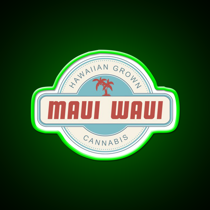 Maui Waui Hemp Inspired Green Leaf Led Neon Sign Rgb Color - LED neon sign view 8