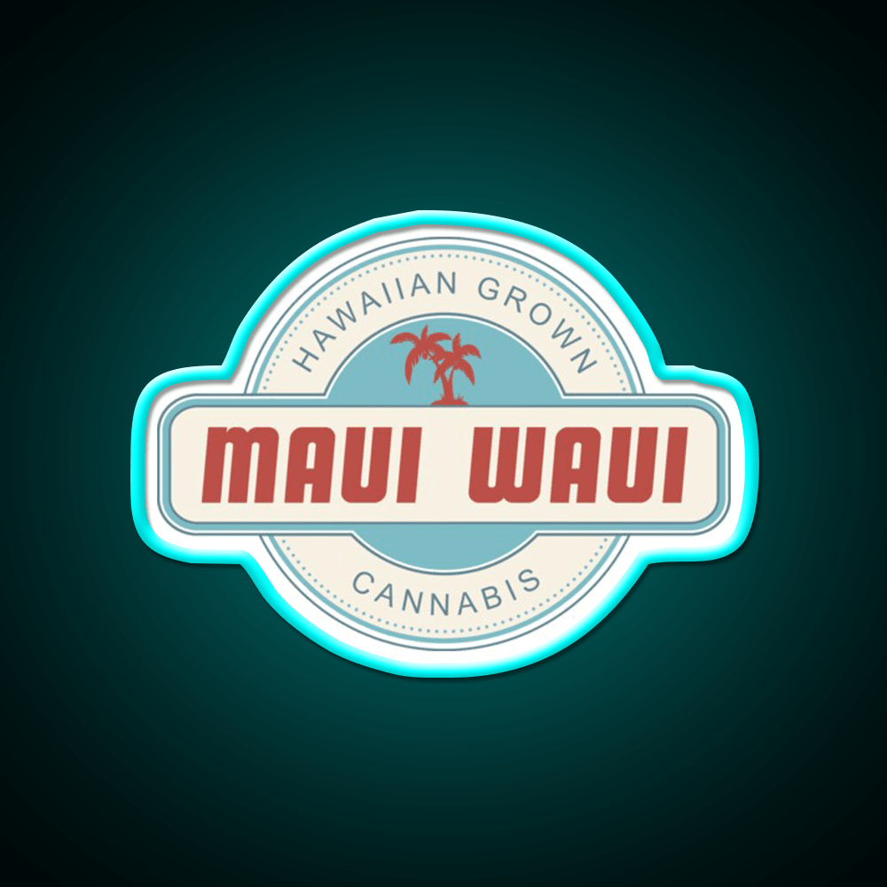 Maui Waui Hemp Inspired Green Leaf Led Neon Sign Rgb Color - Shineneon