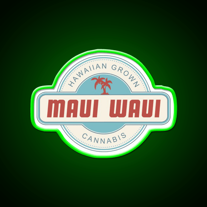 Maui Waui Hemp Inspired Green Leaf Led Neon Sign Rgb Color - Shineneon