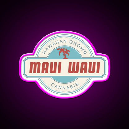 Maui Waui Hemp Inspired Green Leaf Led Neon Sign Rgb Color - Shineneon