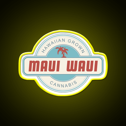 Maui Waui Hemp Inspired Green Leaf Led Neon Sign Rgb Color - Shineneon