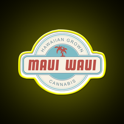 Maui Waui Hemp Inspired Green Leaf Led Neon Sign Rgb Color - LED neon sign view 7