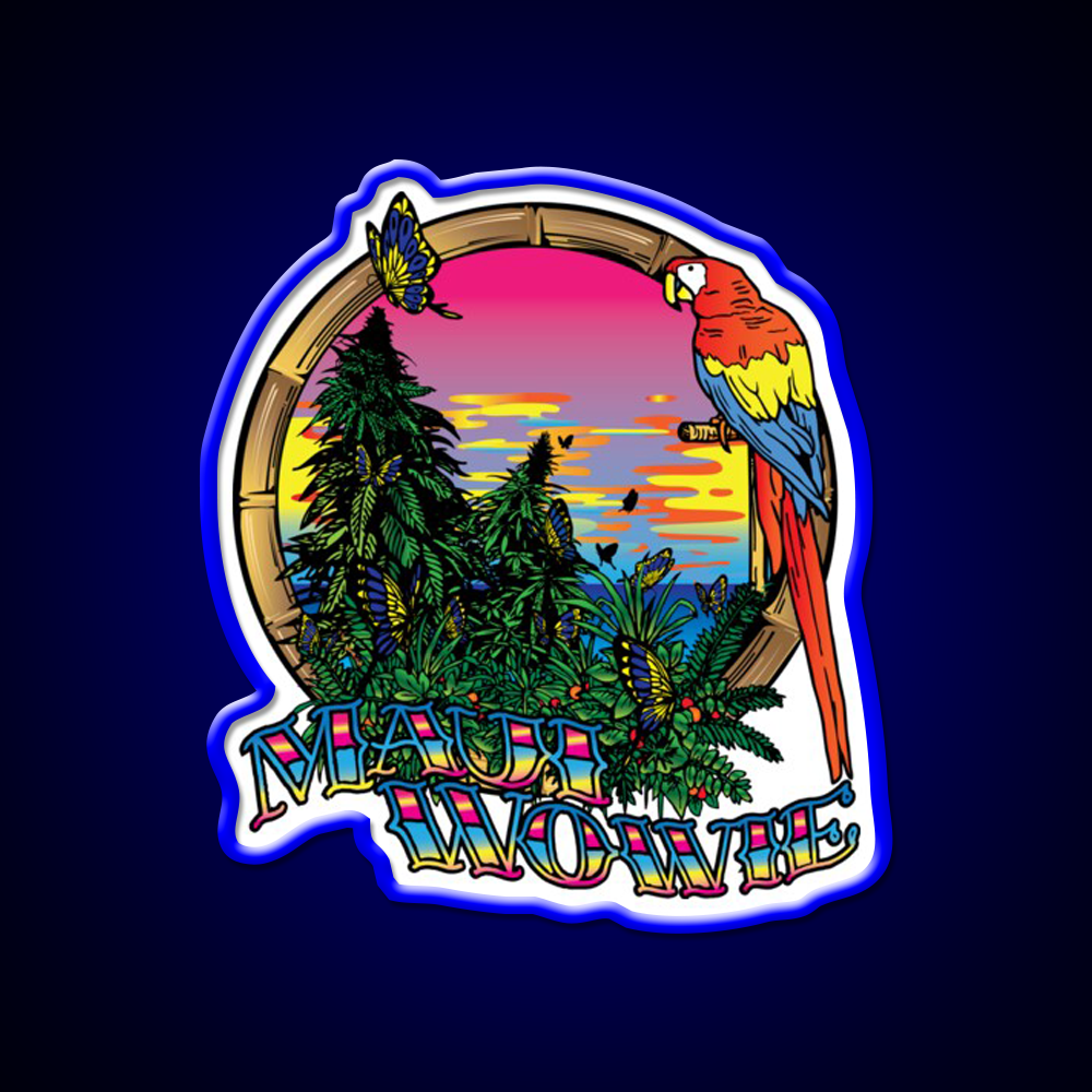 Maui Wowie Strain Art Hemp Inspired Green Leaf Led Neon Sign Rgb Color - LED neon sign view 5