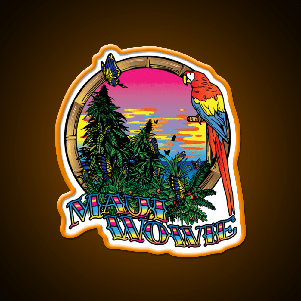 Maui Wowie Strain Art Hemp Inspired Green Leaf Led Neon Sign Rgb Color - Shineneon
