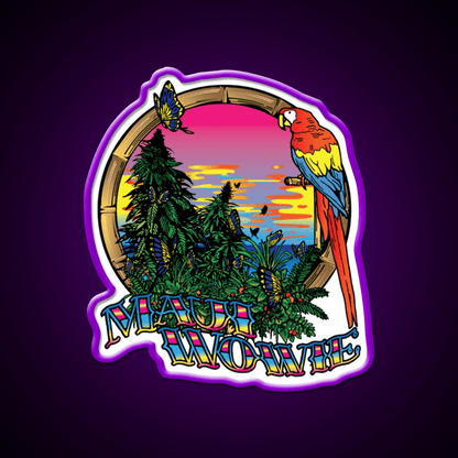 Maui Wowie Strain Art Hemp Inspired Green Leaf Led Neon Sign Rgb Color - Shineneon