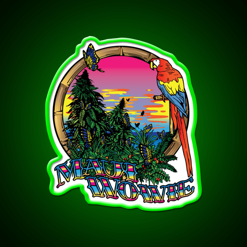Maui Wowie Strain Art Hemp Inspired Green Leaf Led Neon Sign Rgb Color - Shineneon