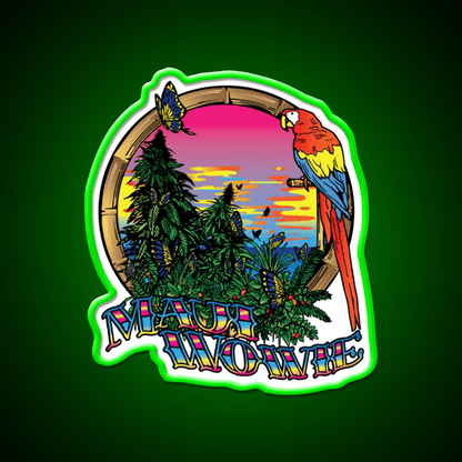 Maui Wowie Strain Art Hemp Inspired Green Leaf Led Neon Sign Rgb Color - Shineneon