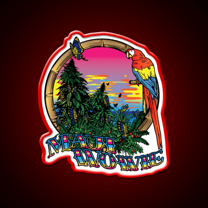 Maui Wowie Strain Art Hemp Inspired Green Leaf Led Neon Sign Rgb Color - Shineneon