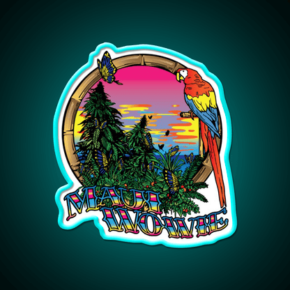 Maui Wowie Strain Art Hemp Inspired Green Leaf Led Neon Sign Rgb Color - Shineneon