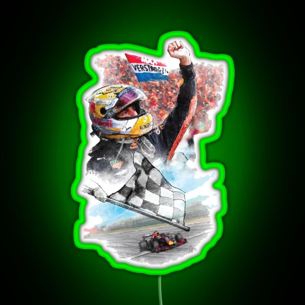 Max Verstappen Graphic Drawing F1 2021 Rgb Led Neon Sign Pop Wall Art - Shineneon